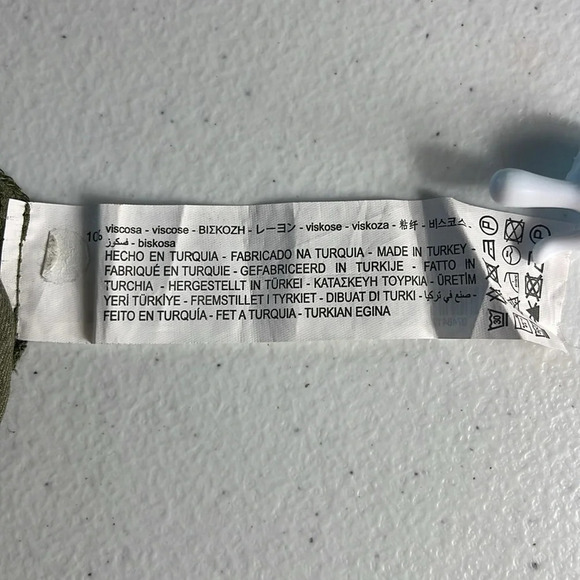 Zara Tunic Green V-Neck Tie Long Sleeve Women's Dress Size Medium - Picture 11 of 11